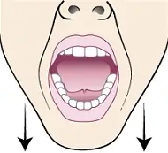 Active stretching of jaw muscles by opening mouth was wide as possible